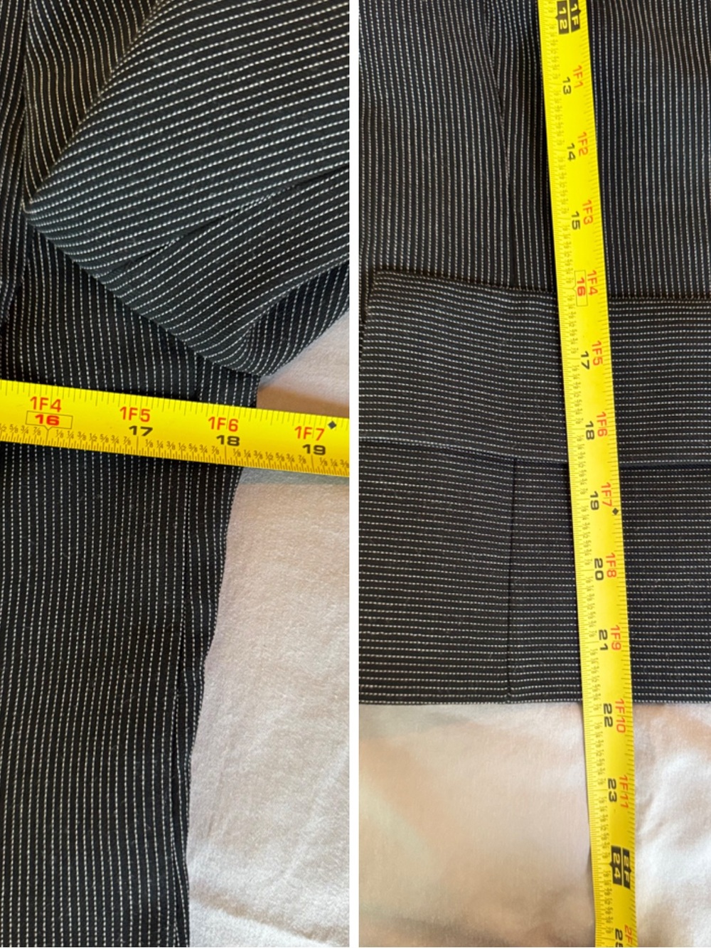 AKRIS Tailored Wool Blend Jacket Black Textured Pinstripe Notch-Collar Blazer - Picture 15 of 16